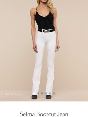 L'AGENCE White Denim Jeans with Classic Waistband